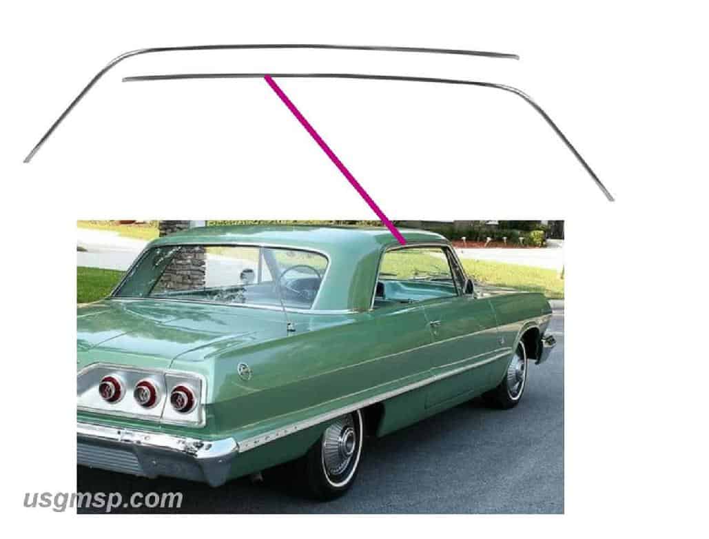 Gutter Molding Set: 62-64 Impala/ Belair COUPE